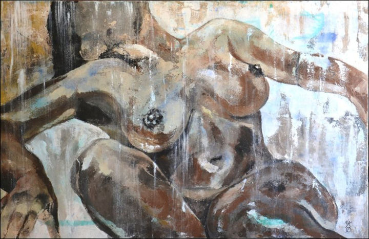 Peinture intitulée "La Vénus à la casca…" par Nicolas Alibar, Œuvre d'art originale, Acrylique