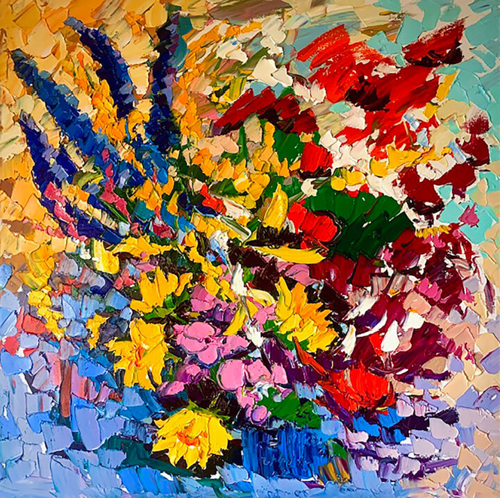 Painting titled "The color of the li…" by Nikol Aghababyan, Original Artwork, Oil