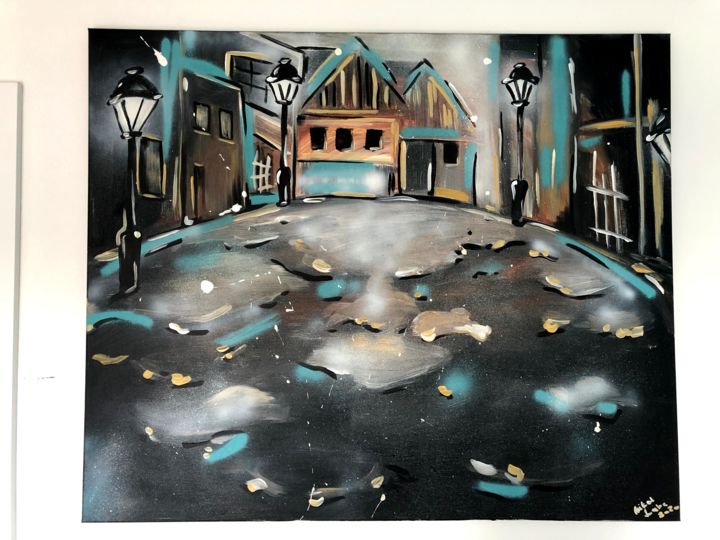 Painting titled "Copper village" by Nikol Valdman, Original Art, Acrylic