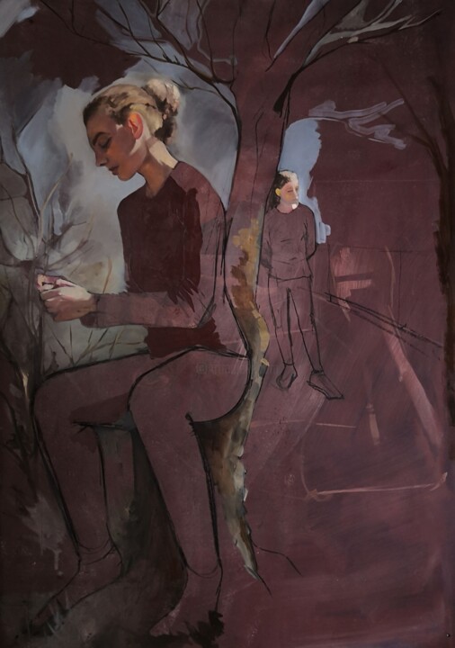 Pittura intitolato "Sisters" da Nikola Magdolen, Opera d'arte originale, Olio