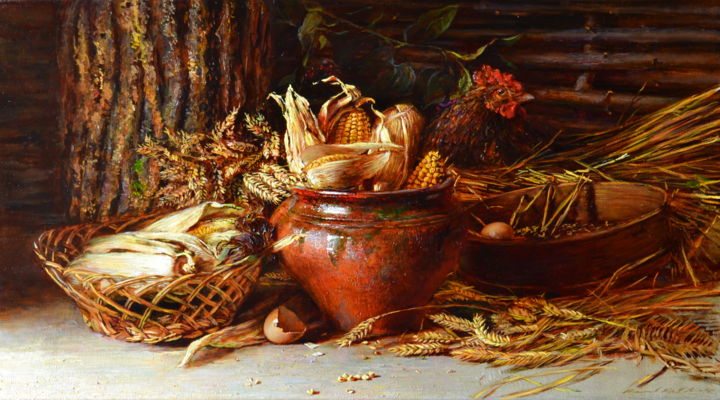 Painting titled ""Курочка"" by Iurii Viktorovich Nikolaev, Original Artwork