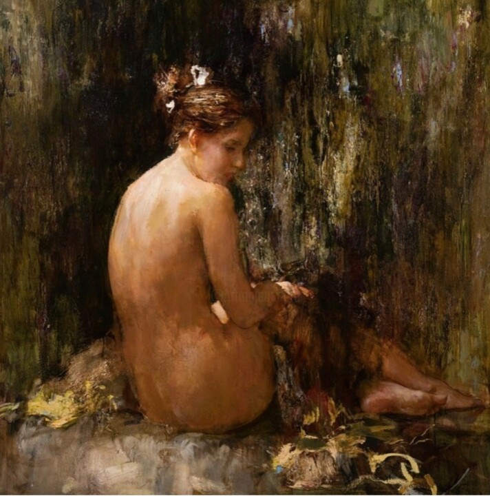 Painting titled "NUDE" by Nikolai / Nikolay Blokhin, Original Artwork, Oil