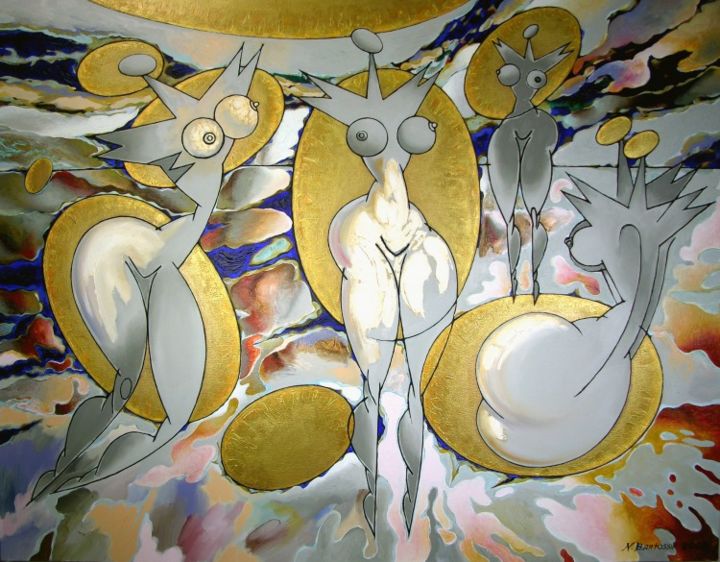 Painting titled "SUNSET" by Nikolai Bartossik, Original Artwork, Acrylic