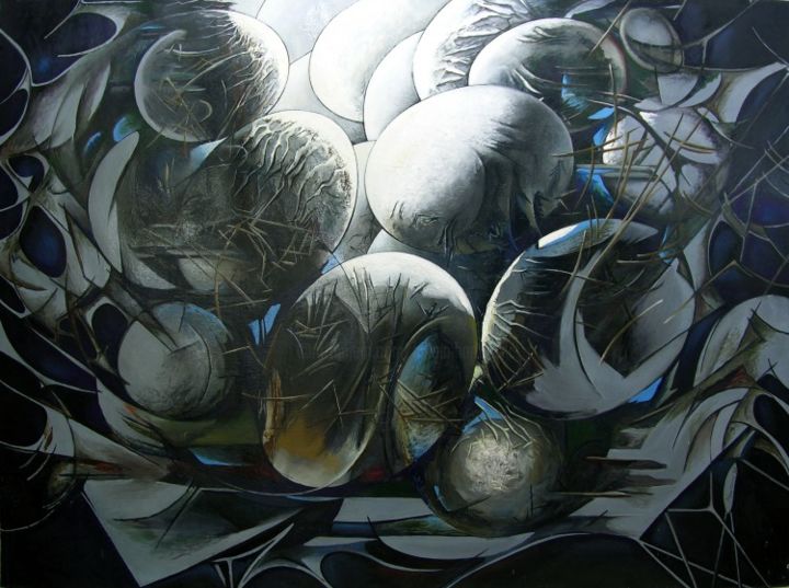 Peinture intitulée "THE NEST" par Nikolai Bartossik, Œuvre d'art originale, Huile