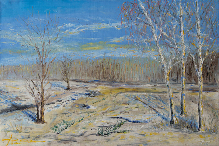 Картина под названием "Spring" - Nikolaj (Kolyan) Fomin, Подлинное произведение искусства, Масло Установлен на Деревянная ра…
