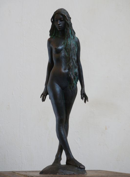 Sculpture titled "Mermaid" by Nikolai Shatalov, Original Artwork, Bronze