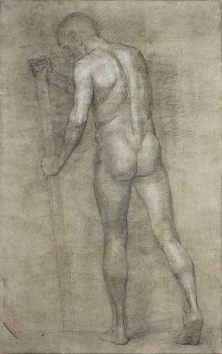 Dessin intitulée "Male nude. Study dr…" par Nikolai Shatalov, Œuvre d'art originale, Fusain