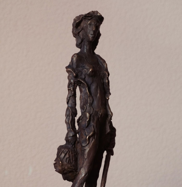 Sculpture titled "Judith with Holofer…" by Nikolai Shatalov, Original Artwork, Bronze