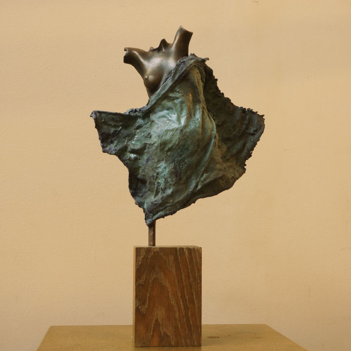 Sculpture titled "Female torso with d…" by Nikolai Shatalov, Original Artwork, Bronze