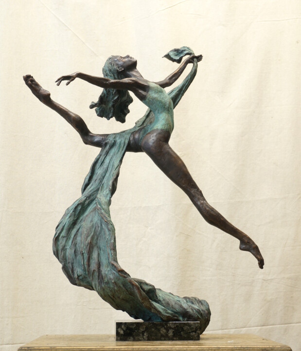Γλυπτική με τίτλο "Young ballerina" από Николай Шаталов, Αυθεντικά έργα τέχνης, Μπρούντζος