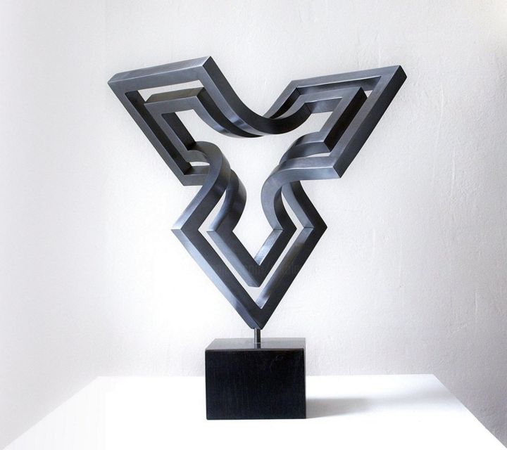 Sculpture titled "levitating bi-struc…" by Nikolaus Weiler, Original Artwork, Metals