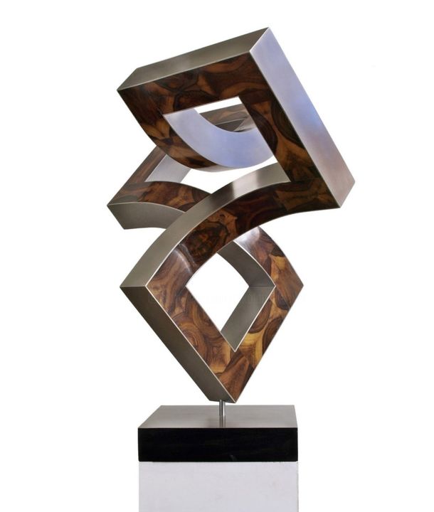 Skulptur mit dem Titel "offene dimension_l" von Nikolaus Weiler, Original-Kunstwerk, Metalle