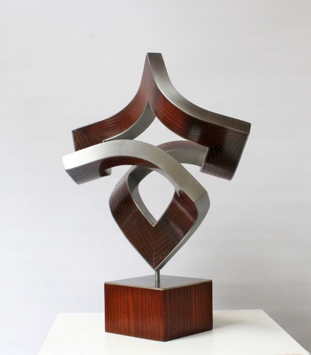 Sculpture titled "Raumfaltung_th" by Nikolaus Weiler, Original Artwork, Metals