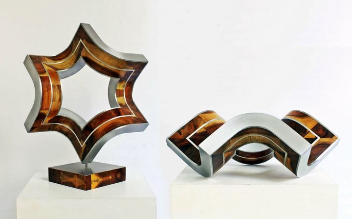 Sculpture titled "Raumfalter" by Nikolaus Weiler, Original Artwork, Aluminium