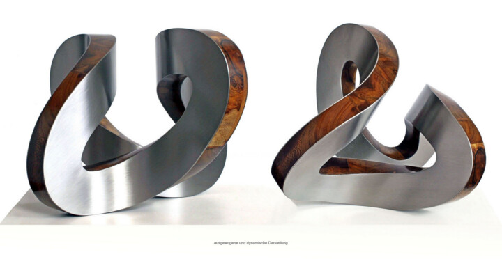 Sculpture titled "Allbiegung" by Nikolaus Weiler, Original Artwork, Stainless Steel