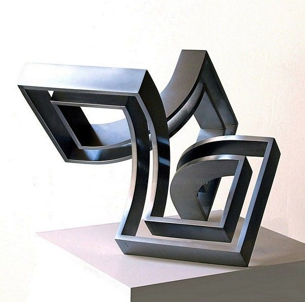 Skulptur mit dem Titel "schwebende raumkons…" von Nikolaus Weiler, Original-Kunstwerk, Metalle