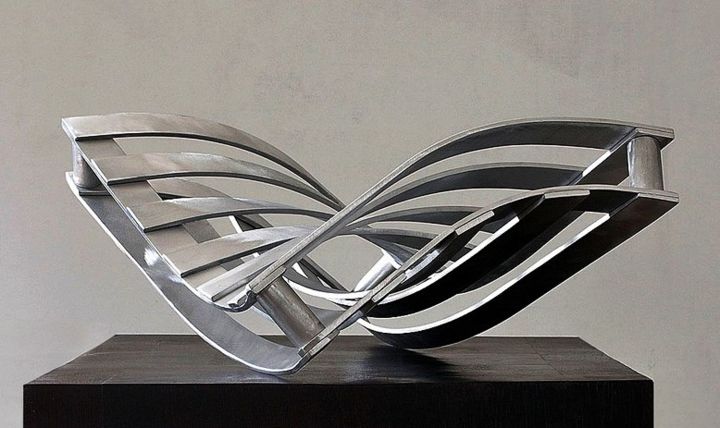 Sculpture titled "dynamischer torso" by Nikolaus Weiler, Original Artwork, Metals