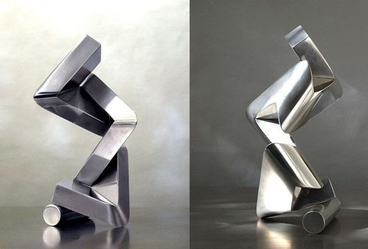 Sculpture titled "bispektiva" by Nikolaus Weiler, Original Artwork, Metals