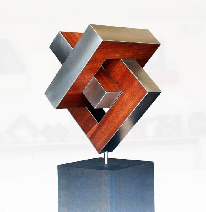Sculpture titled "trequada_2015" by Nikolaus Weiler, Original Artwork, Metals