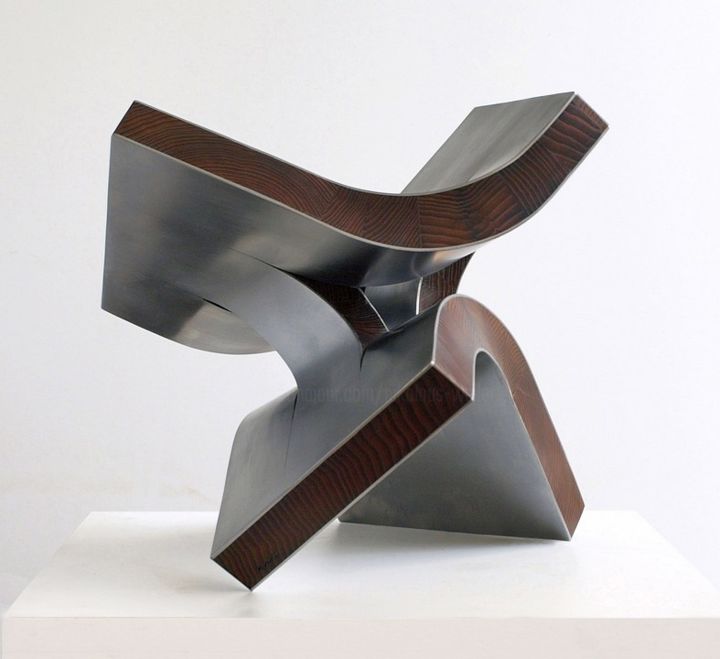 Escultura titulada "annäherung" por Nikolaus Weiler, Obra de arte original, Metales