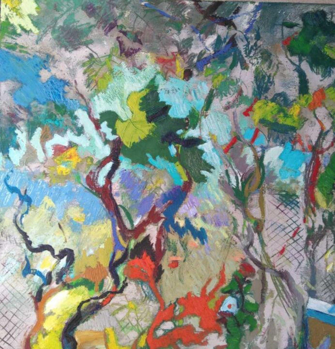 Painting titled "Vine" by Nikolay Hristozov (Caesar), Original Artwork, Oil