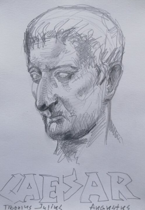 Peinture intitulée "Caesar X Rome" par Nikolay Hristozov (Caesar), Œuvre d'art originale, Crayon