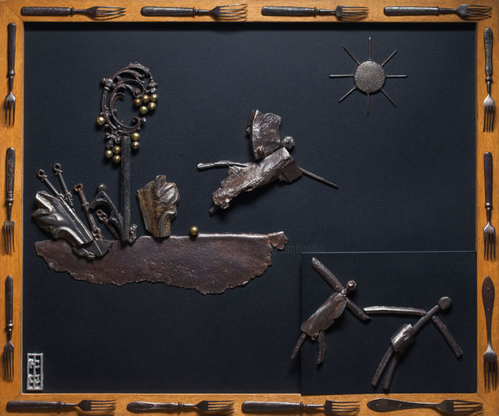 Sculpture titled "Expulsion from the…" by Nikolay Spiridonov, Original Artwork, Metals