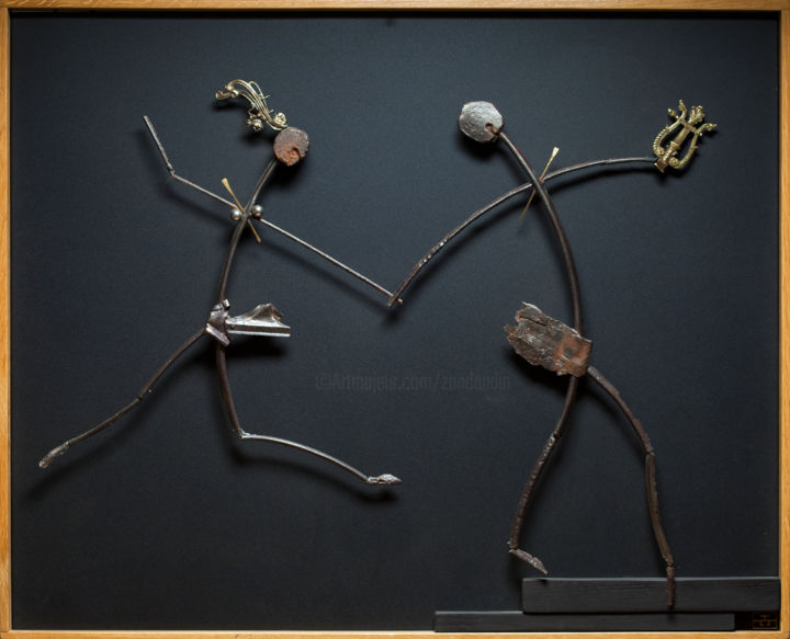 Escultura intitulada ""Don't look back!"…" por Nikolay Spiridonov, Obras de arte originais, Metais