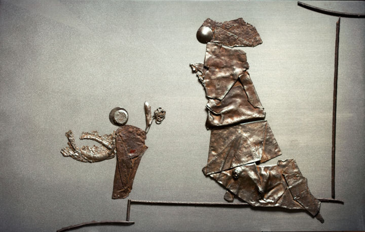 Sculpture titled ""An offering to the…" by Nikolay Spiridonov, Original Artwork, Metals