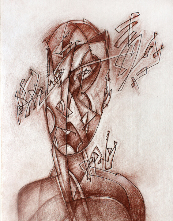 Drawing titled "Psychic" by Nikolay Starostenko, Original Artwork, Pastel