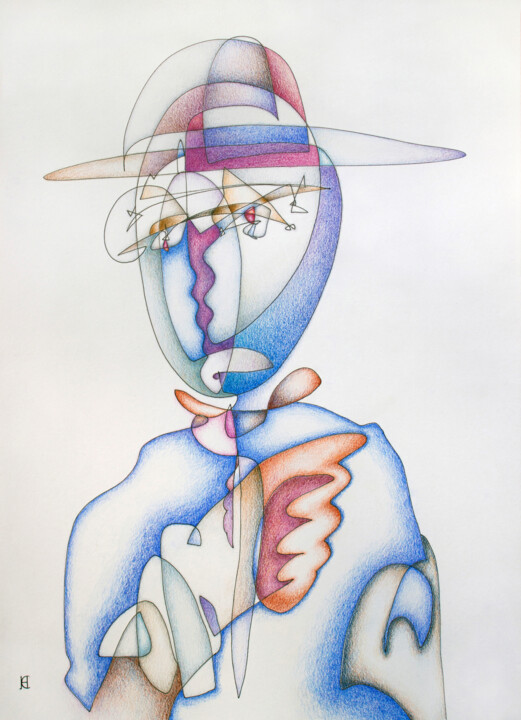 Рисунок под названием "Crack in the subcon…" - Nikolay Starostenko, Подлинное произведение искусства, Цветные карандаши