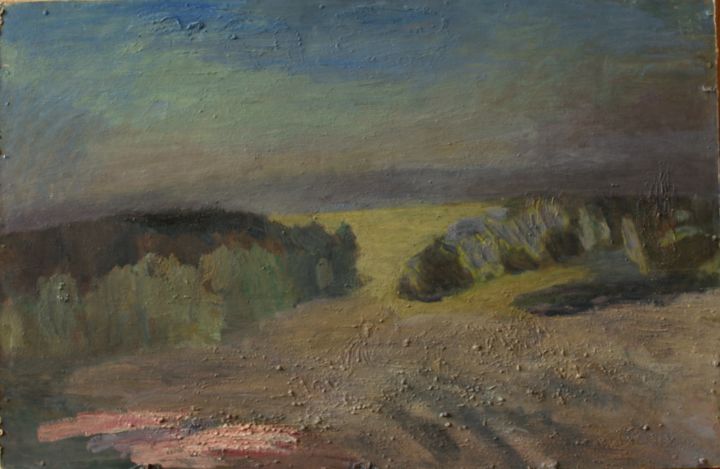 Pintura intitulada "Проселки поволжья" por Nikolay Tugilin, Obras de arte originais, Óleo