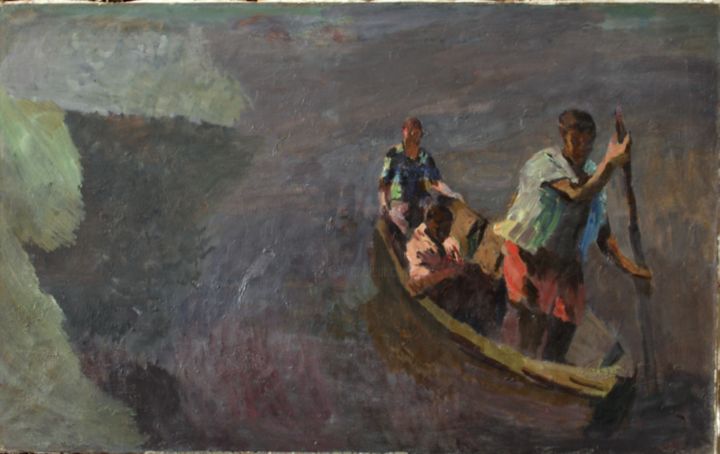 Pittura intitolato "Плещеево озеро.Море…" da Nikolay Tugilin, Opera d'arte originale, Olio