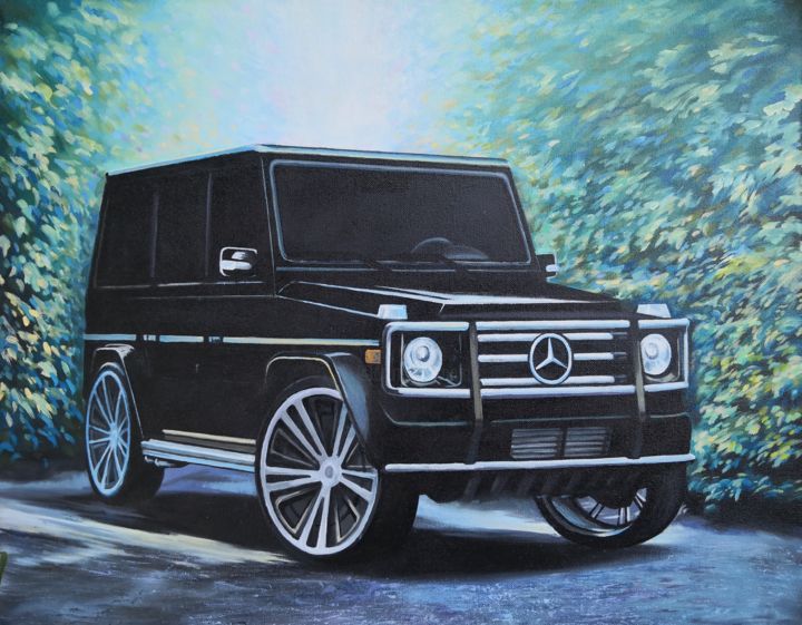 Painting titled "Mercedes-Benz Gelen…" by Nikolay Shallow, Original Artwork, Oil