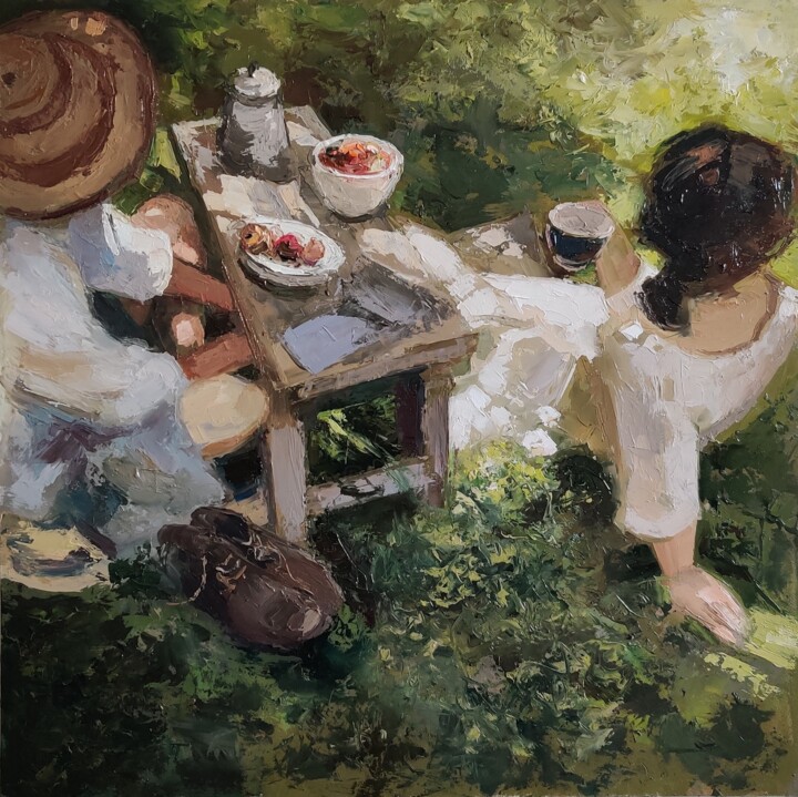 Pintura intitulada "Outdoors" por Nikoletta Király, Obras de arte originais, Óleo