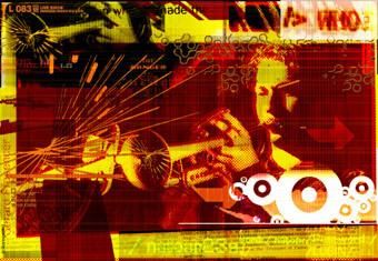 Digitale Kunst mit dem Titel "trompette" von Nikonografik, Original-Kunstwerk, Digitale Collage