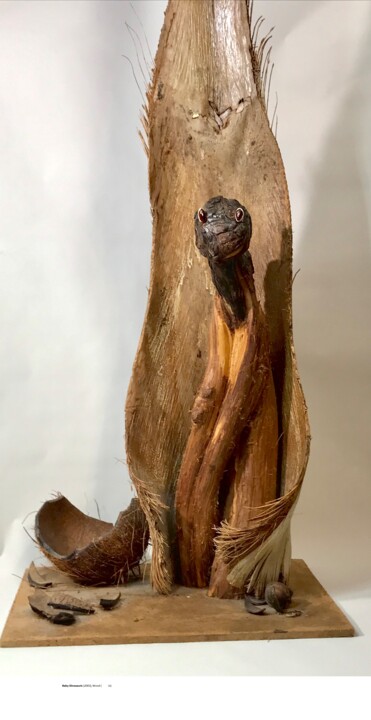 Скульптура под названием "Baby Dinosauric" - George Nikonov, Подлинное произведение искусства, Дерево