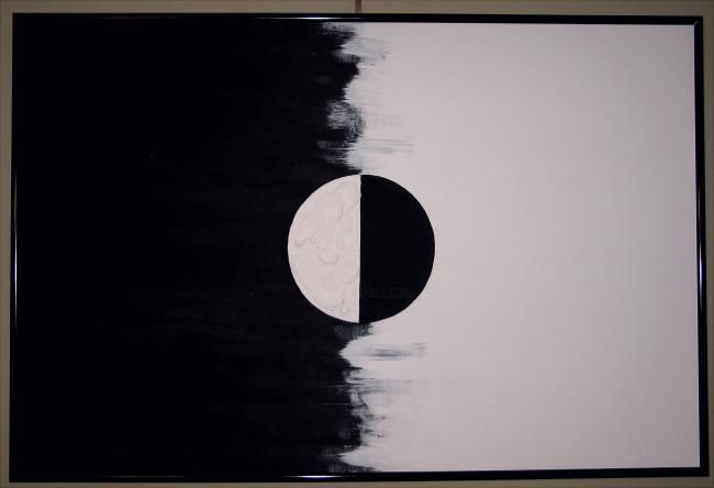 Painting titled "White and black" by George Nikonov, Original Artwork