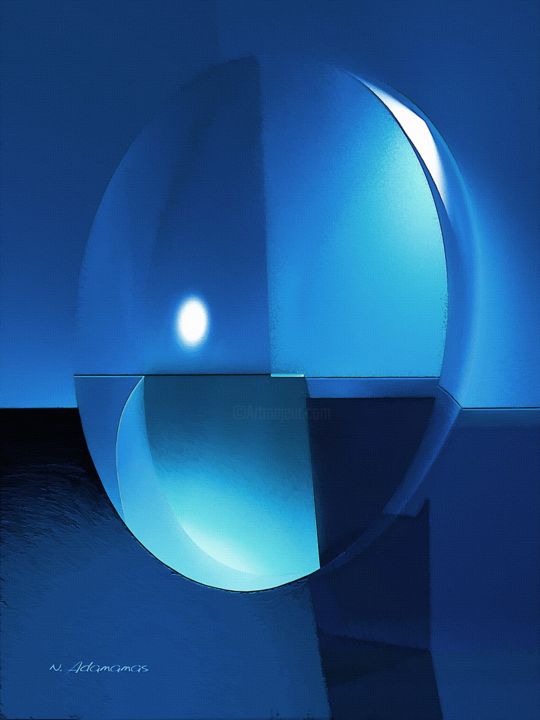 Цифровое искусство под названием "IN TO THE BLUE" - Nikos Adamamas (Adni18), Подлинное произведение искусства, Цифровая живо…