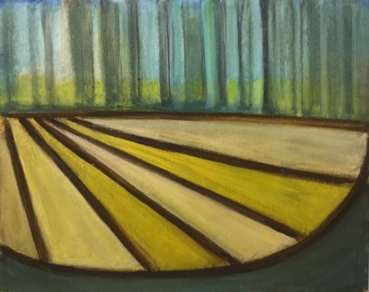 Painting titled "THE FIELD" by Nilda Raw, Original Artwork, Acrylic