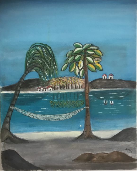 Painting titled "LÁ DOLCE VITA" by Nilda Raw, Original Artwork, Acrylic