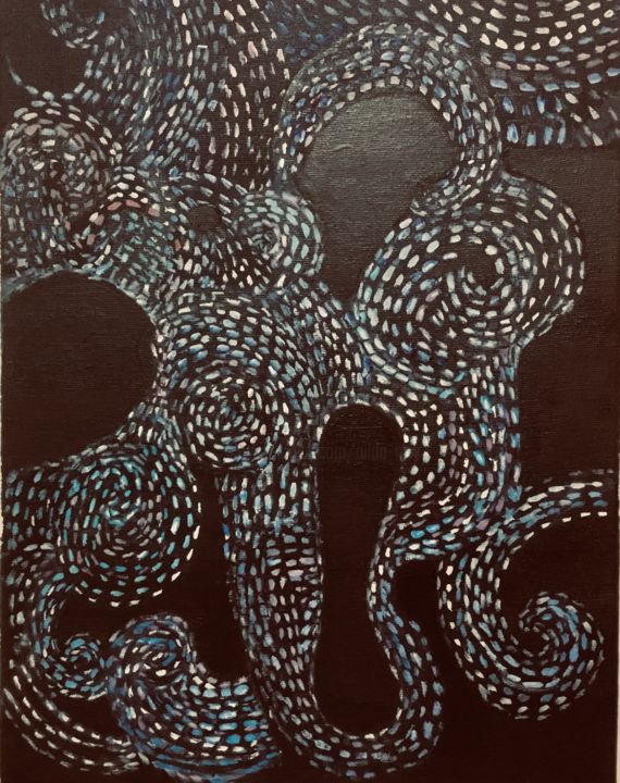 Pintura titulada "COLOURS IN BLACK" por Nilda Raw, Obra de arte original, Oleo