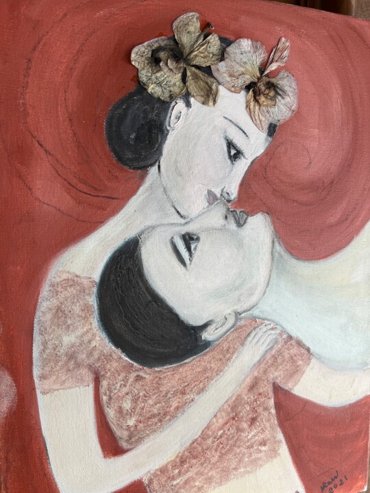 Painting titled "My love" by Nilda Raw, Original Artwork, Pigments