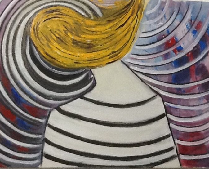 Painting titled "Cheveux soufflage" by Nilda Raw, Original Artwork, Acrylic