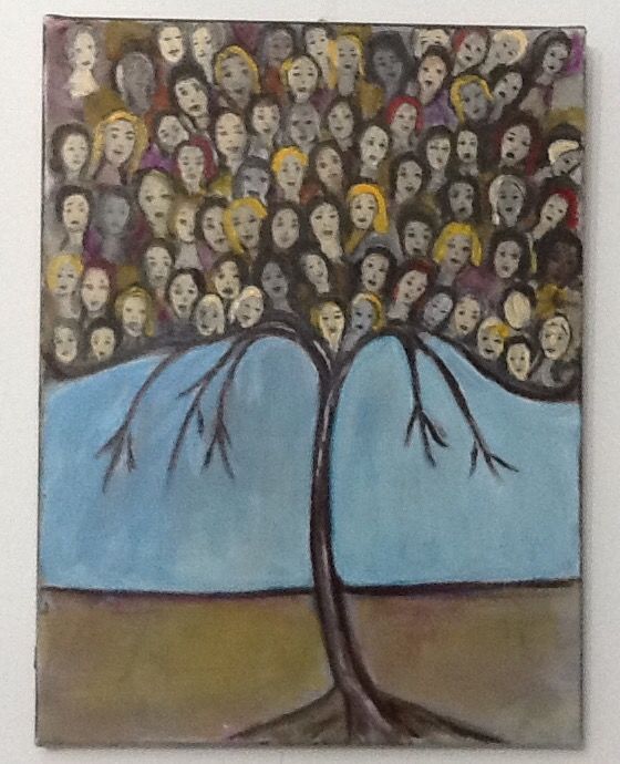 Painting titled "Tree of Life" by Nilda Raw, Original Artwork, Acrylic