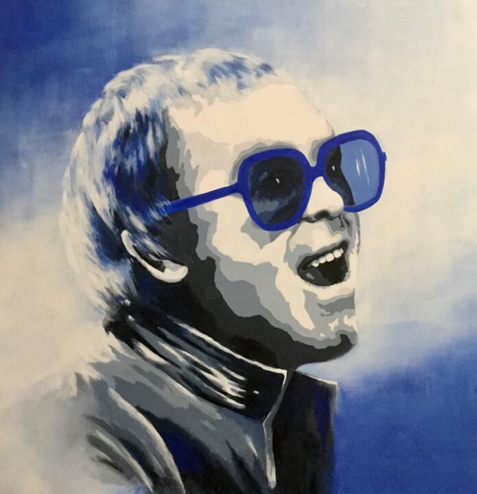 Painting titled "Elton John" by Nicole Payri, Original Artwork, Acrylic