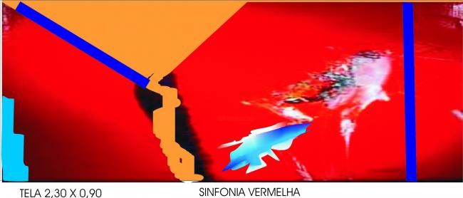 Pintura intitulada "SINFONIA VERMELHA…" por Nilo Marques Gouvea, Obras de arte originais