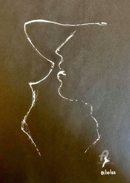 Рисунок под названием "Pleasure" - Celine W., Подлинное произведение искусства, Гелевая ручка