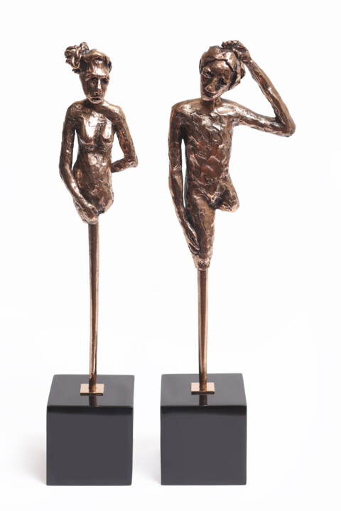 Sculpture intitulée "Knots on my mind/ m…" par Nilufer Satana, Œuvre d'art originale, Bronze