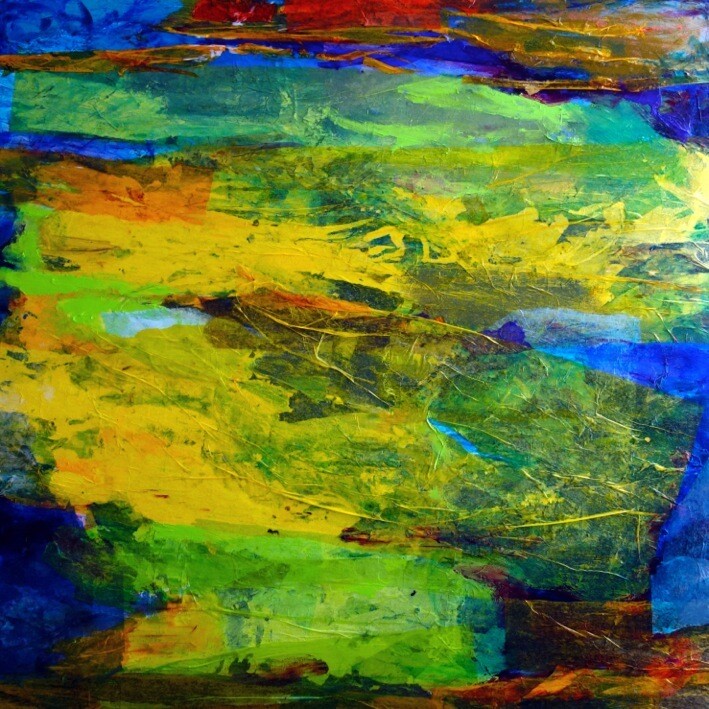 Картина под названием "Lumière sur l’eau" - Nima, Подлинное произведение искусства, Акрил Установлен на Деревянная рама для…